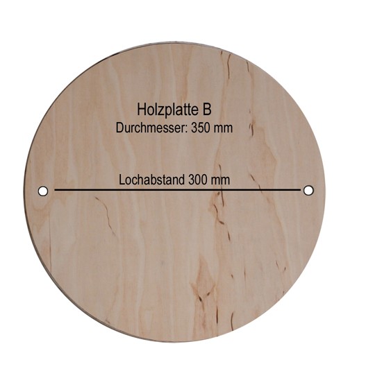 wooden plate "B" 350 mm single, 300 mm hole spacing
