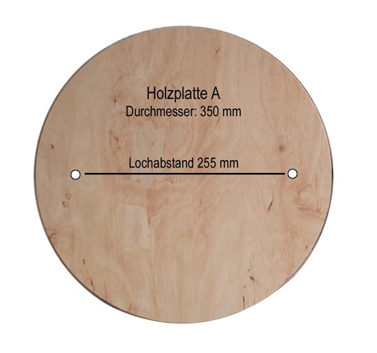 wooden plate "A" 350 mm single, 350 mm hole spacing