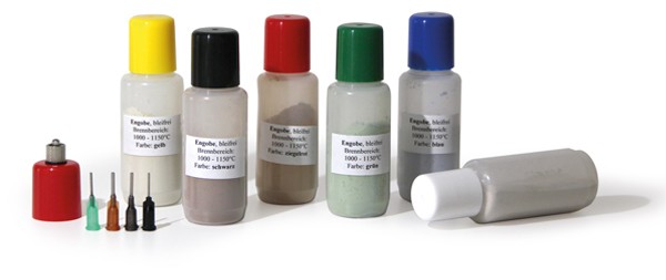 Set engobe-paint-bottles
